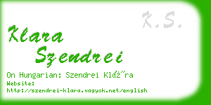 klara szendrei business card